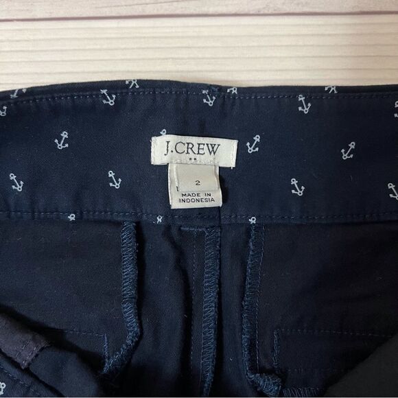 SALE!! J. Crew Navy Anchor Print Shorts Size 2 Nautical Preppy - Picture 4 of 8